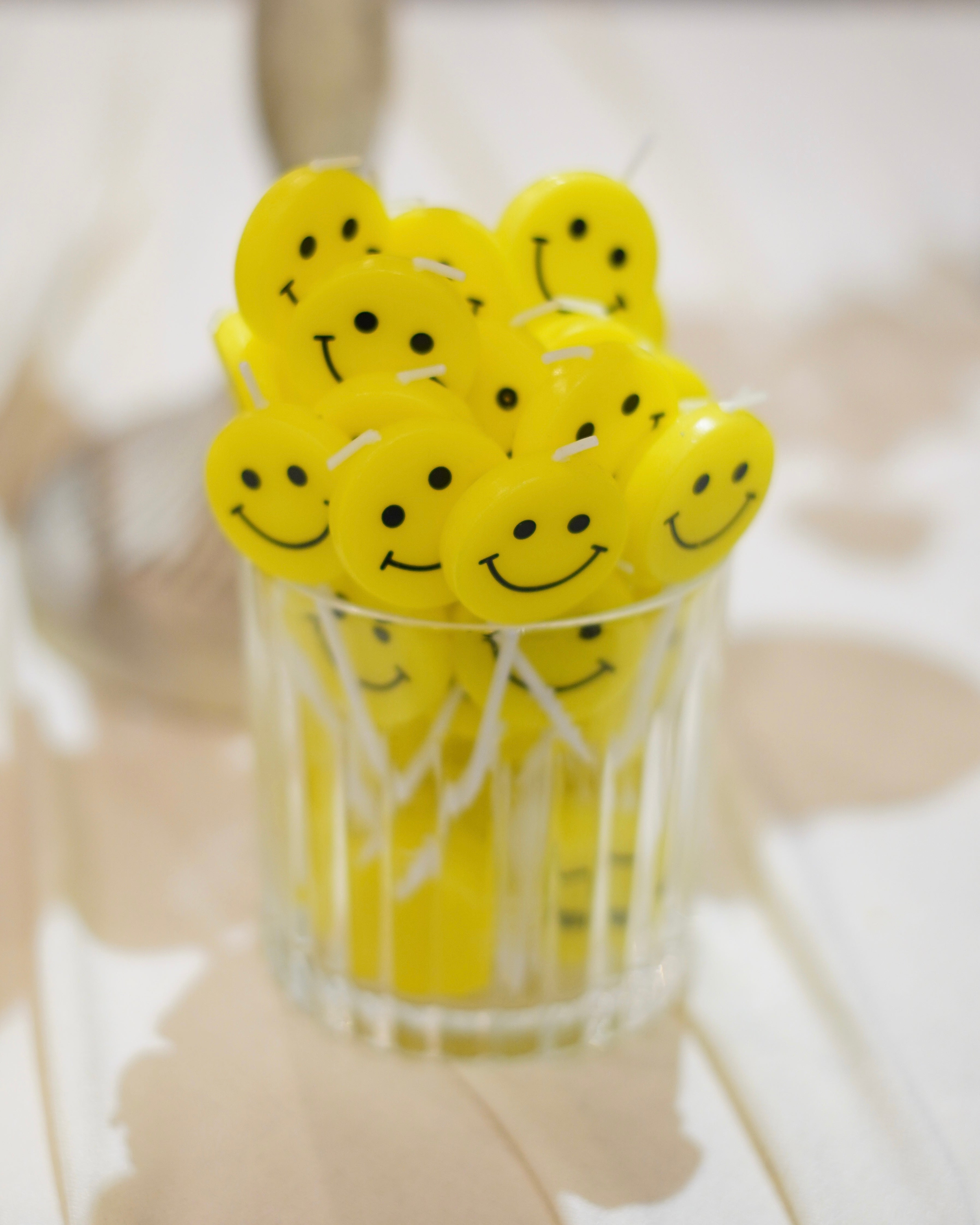 Yellow Smiley Candle